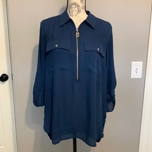 Michael Kors zipper blouse size M